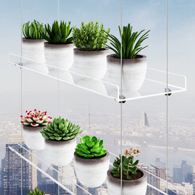 OtNiap height-adjustable shelves using turnbuckles for customizable plant heights.