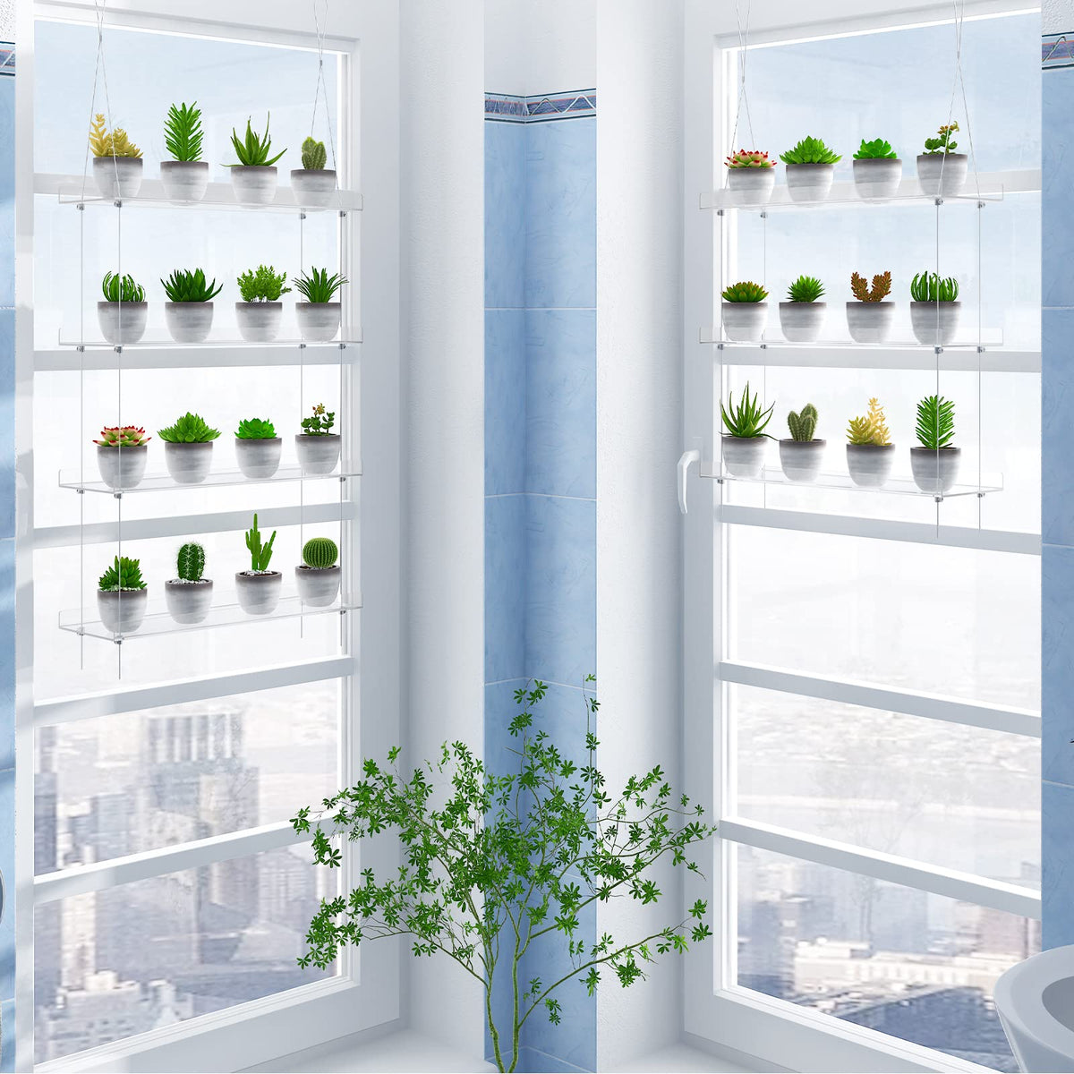 OtNiap steel-wire rope hanging system provides secure support for lightweight pots.