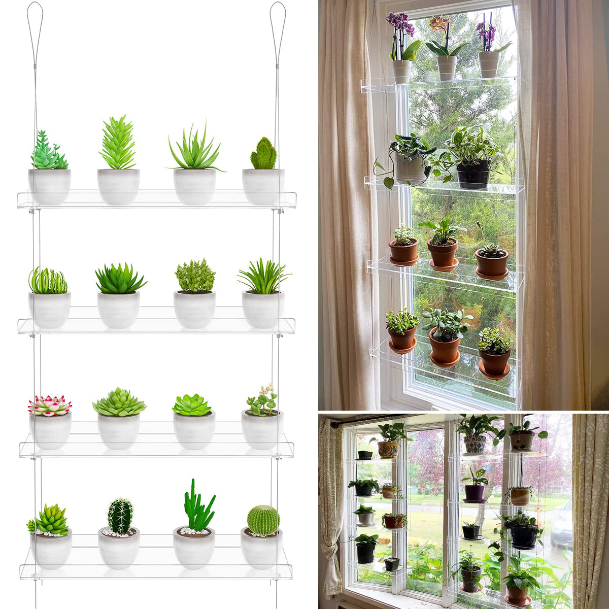 OtNiap each tier supports up to 20 lbs for small pots.