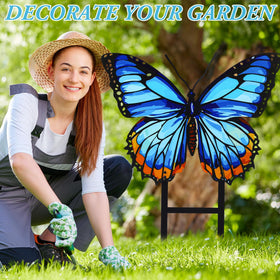 Otoolling blue butterfly decor complements patios, lawns, and garden paths.