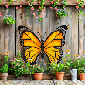 Otoolling durable iron butterfly lawn art stands as a backyard focal point