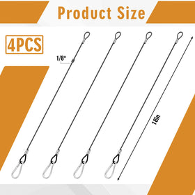 Otoolling four-pack cables with carabiners ready for multi-item outdoor hanging