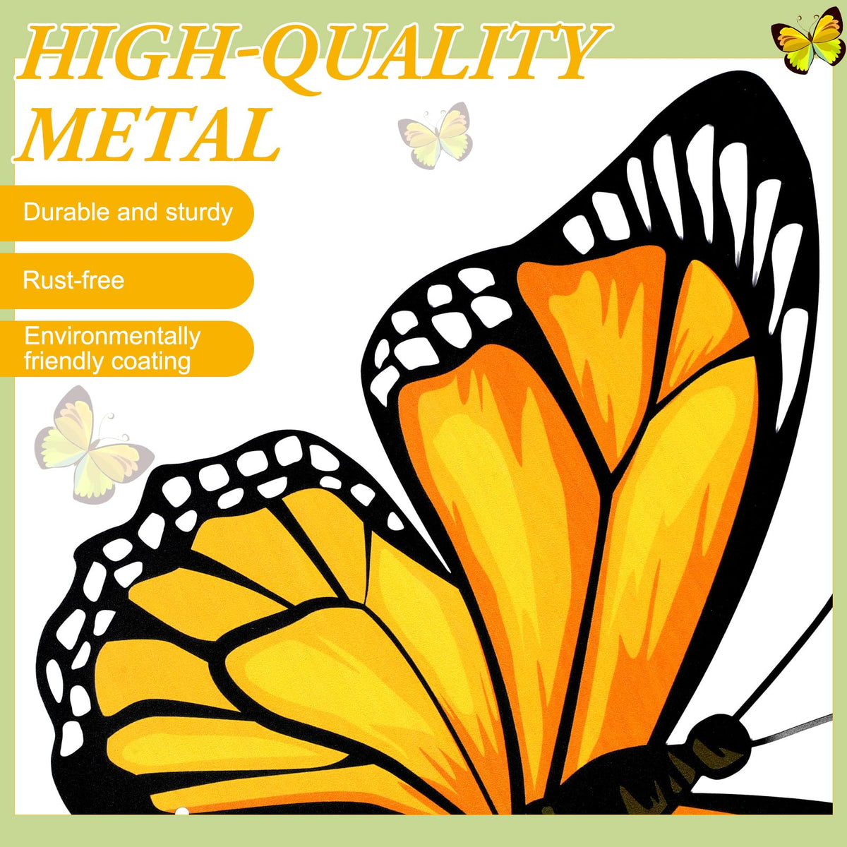 Otoolling metal butterfly garden stake showing simple assembly for outdoor use