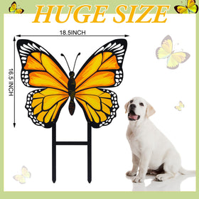 Otoolling yellow butterfly yard decor highlighting a flower bed with easy installation
