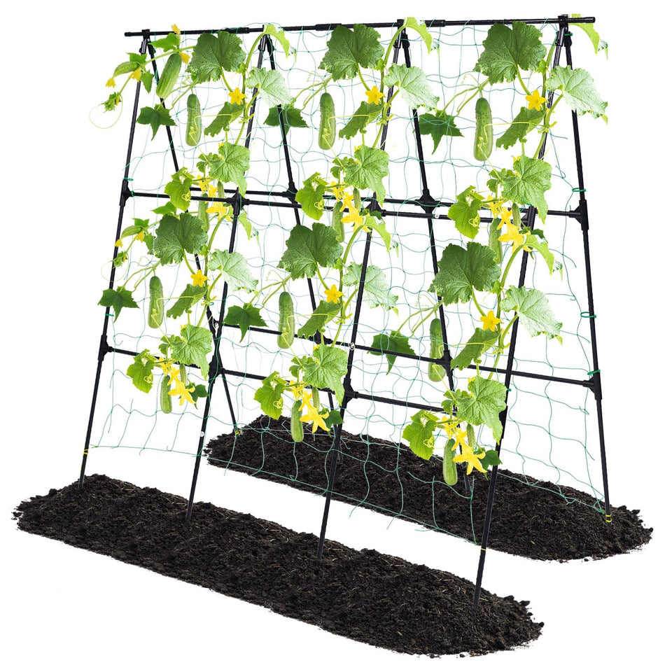 OTOSUNNY Garden Trellis A-frame assembly provides adjustable support for climbing plants.