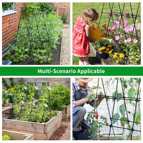 OTOSUNNY Garden Trellis in use boosts vertical growth for cucumbers, tomatoes, peas, and beans.