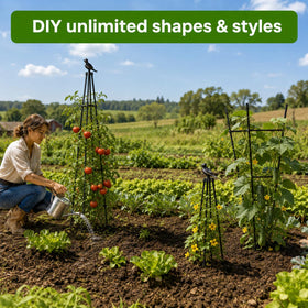OTOSUNNY garden trellis obelisk 67inch adjustable cross arms for customizable vine training