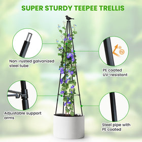 OTOSUNNY garden trellis obelisk 67inch easy assembly with clips, no tools needed