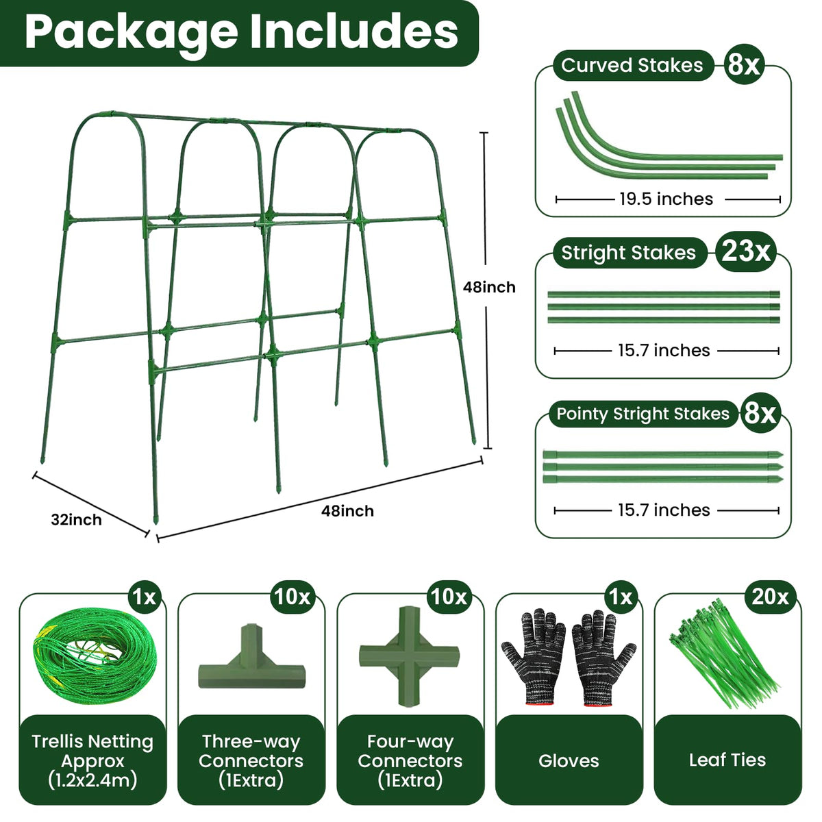 OTOSUNNY raised bed trellis with netting guides vines upward in compact beds
