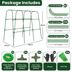 OTOSUNNY raised bed trellis with netting guides vines upward in compact beds