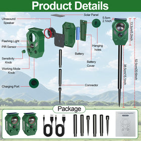 OTSEZE Solar Animal Repellent ultrasonic waves emission shows core deterrent signal.