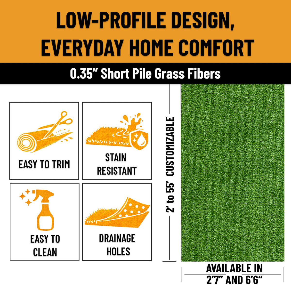 Ottomanson Evergreen turf surface is pet- and kid-friendly for daily play