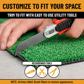 Ottomanson customizable turf easily cut to fit exact spaces.