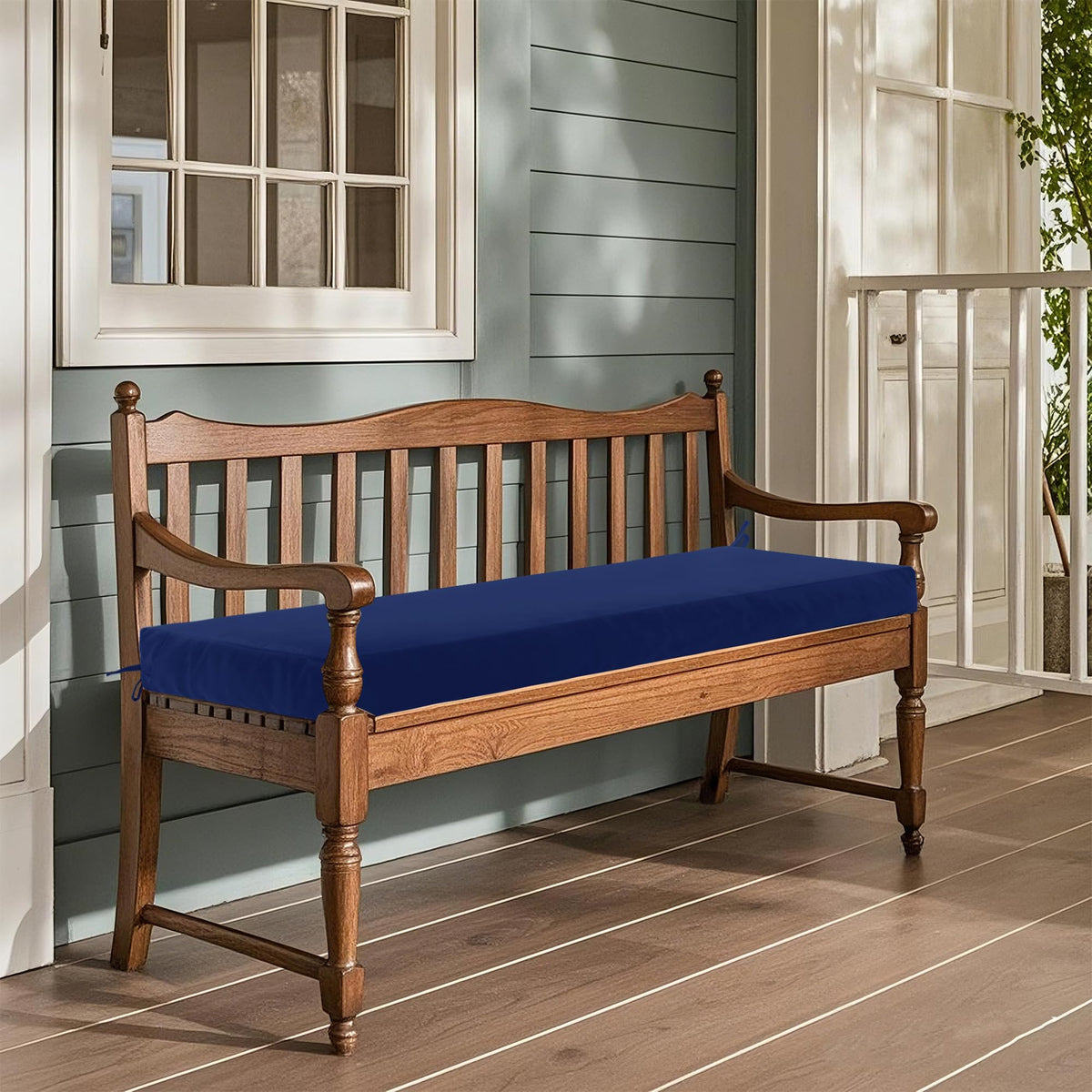 Ottowood outdoor bench cushion waterproof fabric closeup highlights moisture resistance for outdoor enjoyment
