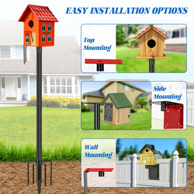 Ottsuls 3-in-1 mounting option supports birdhouses or feeders.