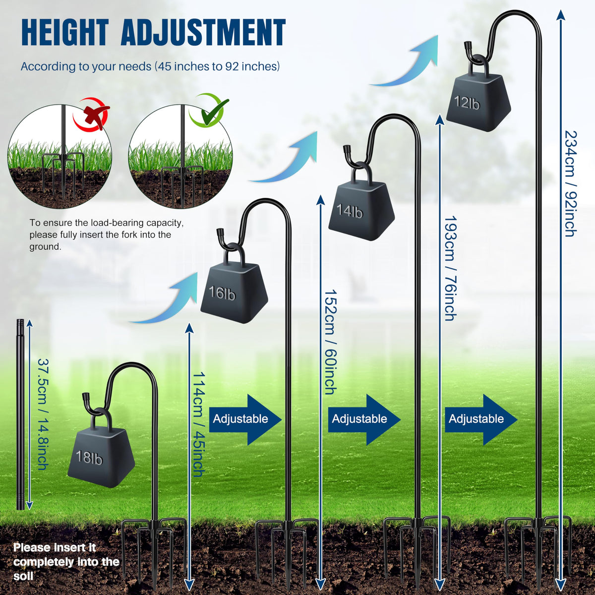 Ottsuls 92-inch adjustable pole offers customizable height for every setup.