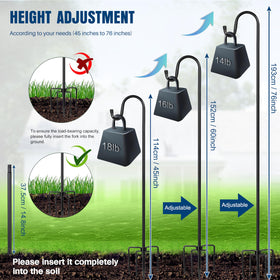 Ottsuls adjustable bird feeder pole assembly demonstrates quick setup for versatile outdoor hanging.