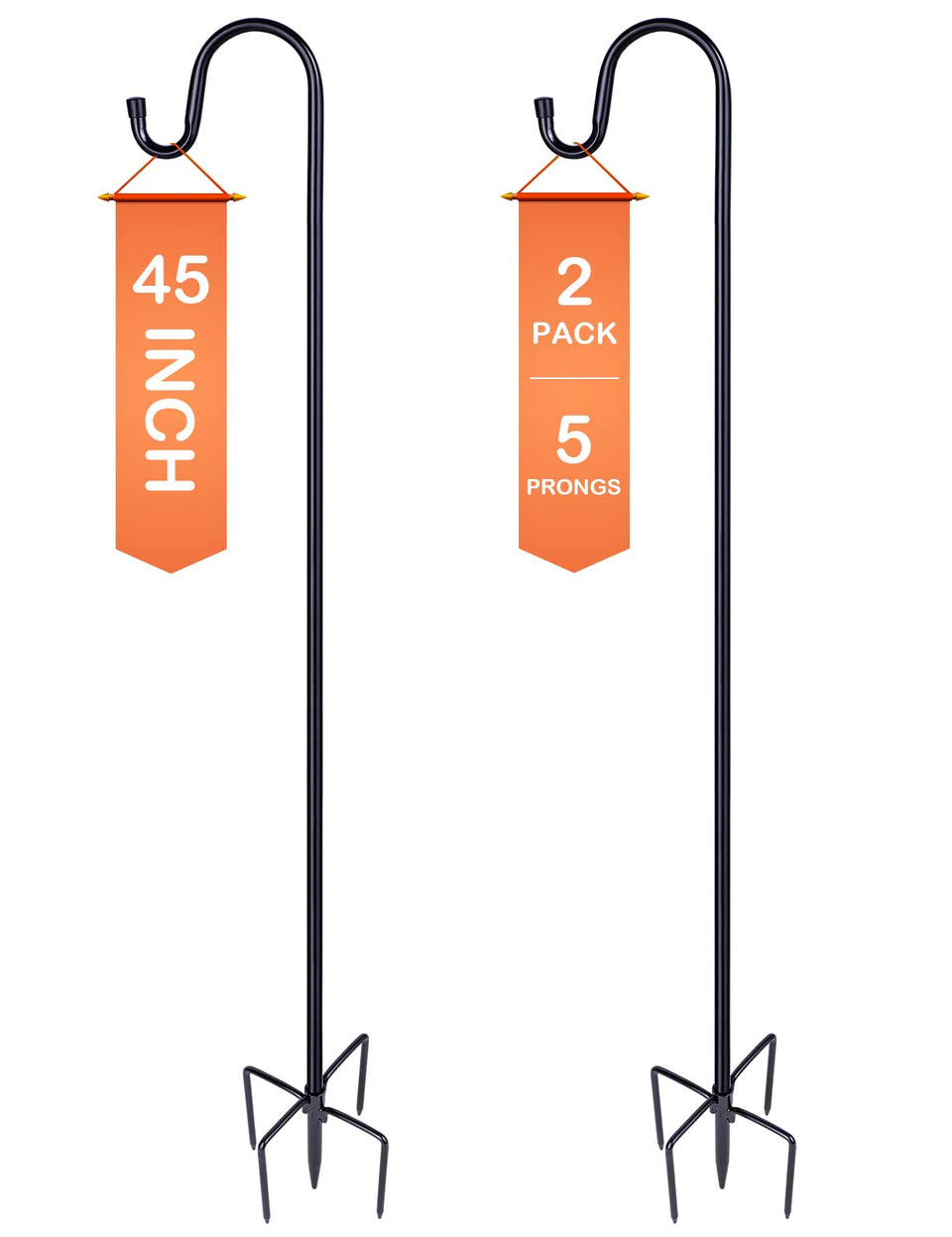 Ottsuls bird feeder pole, 45-inch height, keeps feeders steady in wind.