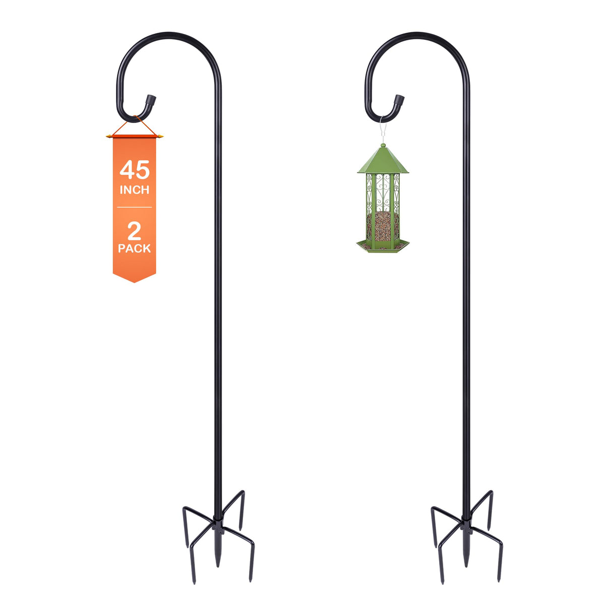 Ottsuls bird feeder pole 45-inch height for stable outdoor setups