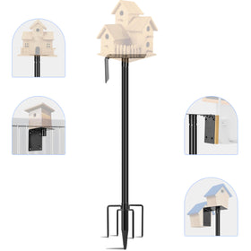 Ottsuls 92-inch bird feeder pole with wooden board for stable, year-round outdoor feeding.