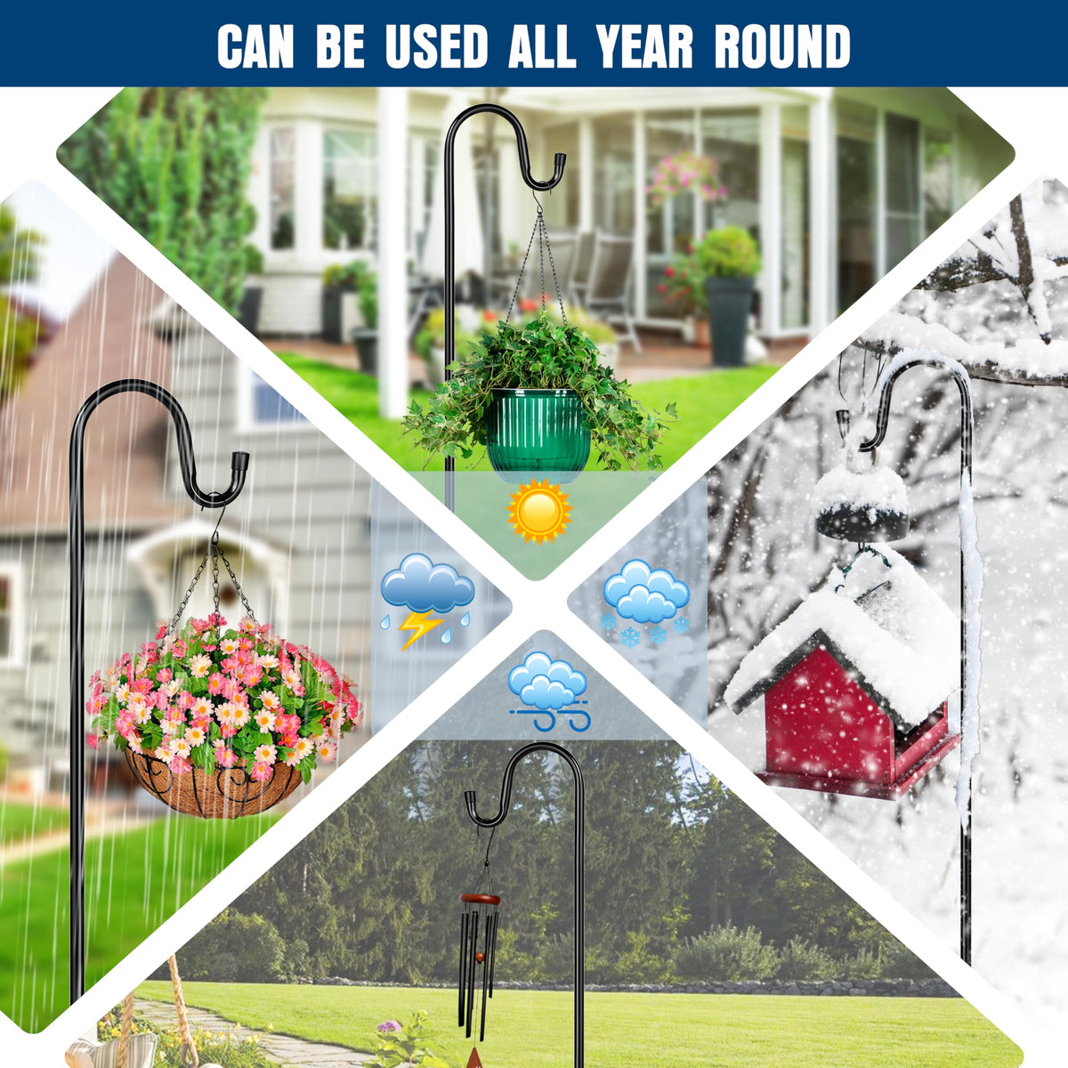 Ottsuls five-prong base provides upright garden stability on soil.