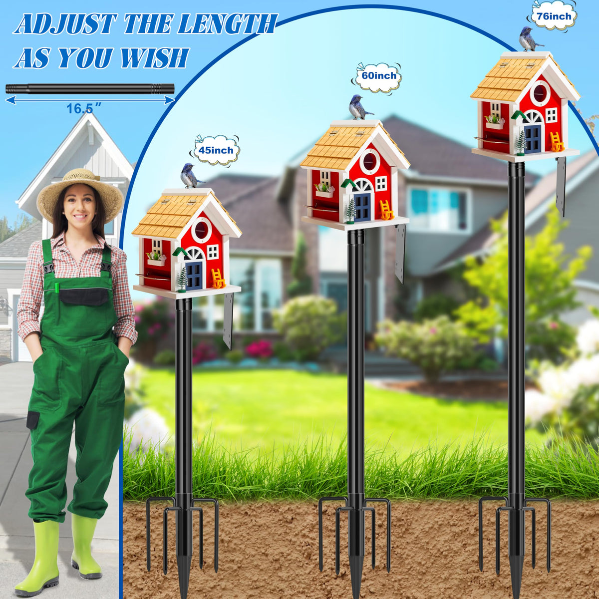 Ottsuls easy-assembly adjustable pole for quick height customization