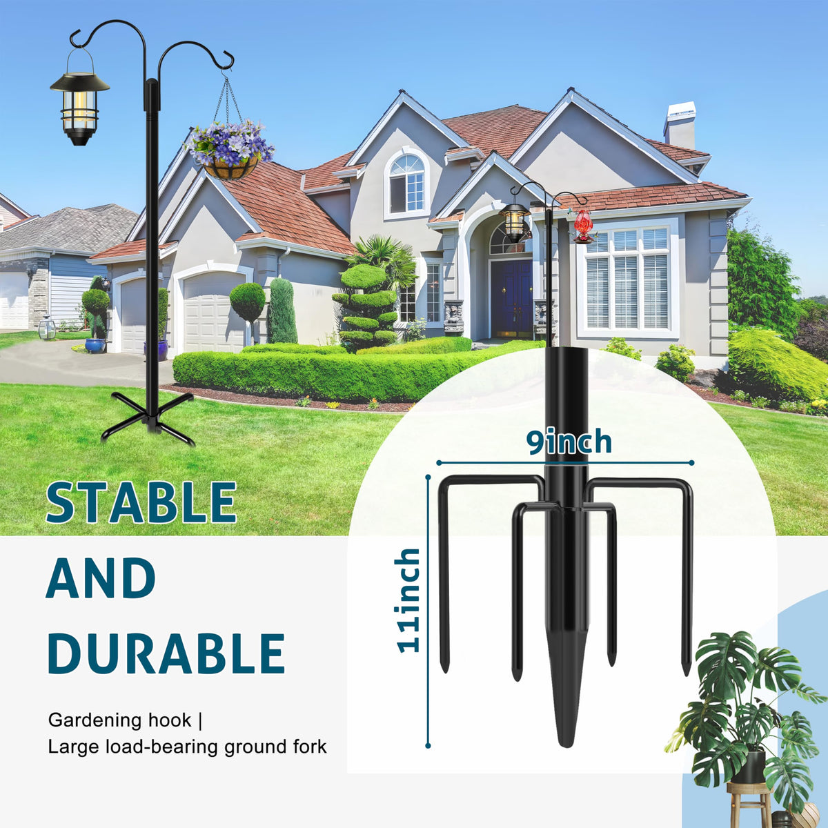 Ottsuls five-prong base anchors securely for stable outdoor use.