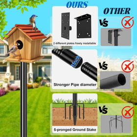 Ottsuls five-prong base stake provides stable ground setup.