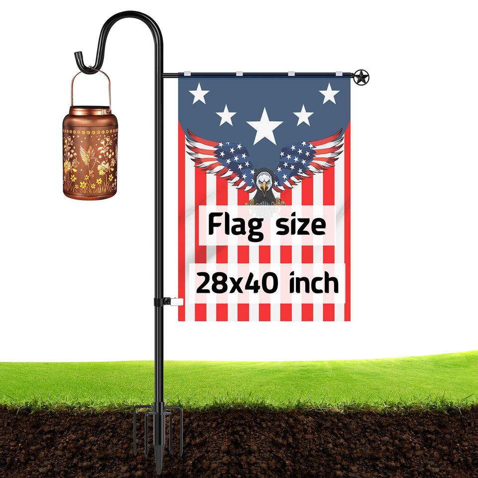 Ottsuls garden flag stand base and pole displayed in a sunny yard for sturdy support.