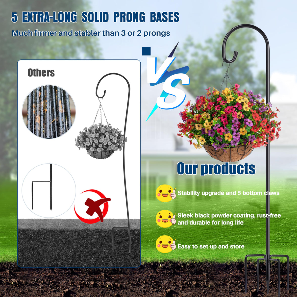 Ottsuls bird feeder pole supports hummingbird feeders with ease