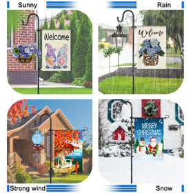 Ottsuls outdoor flag holder adds year-round garden charm.