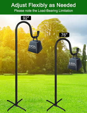 Ottsuls shepherd hooks in use hanging lanterns and garden decor demonstrate versatility.