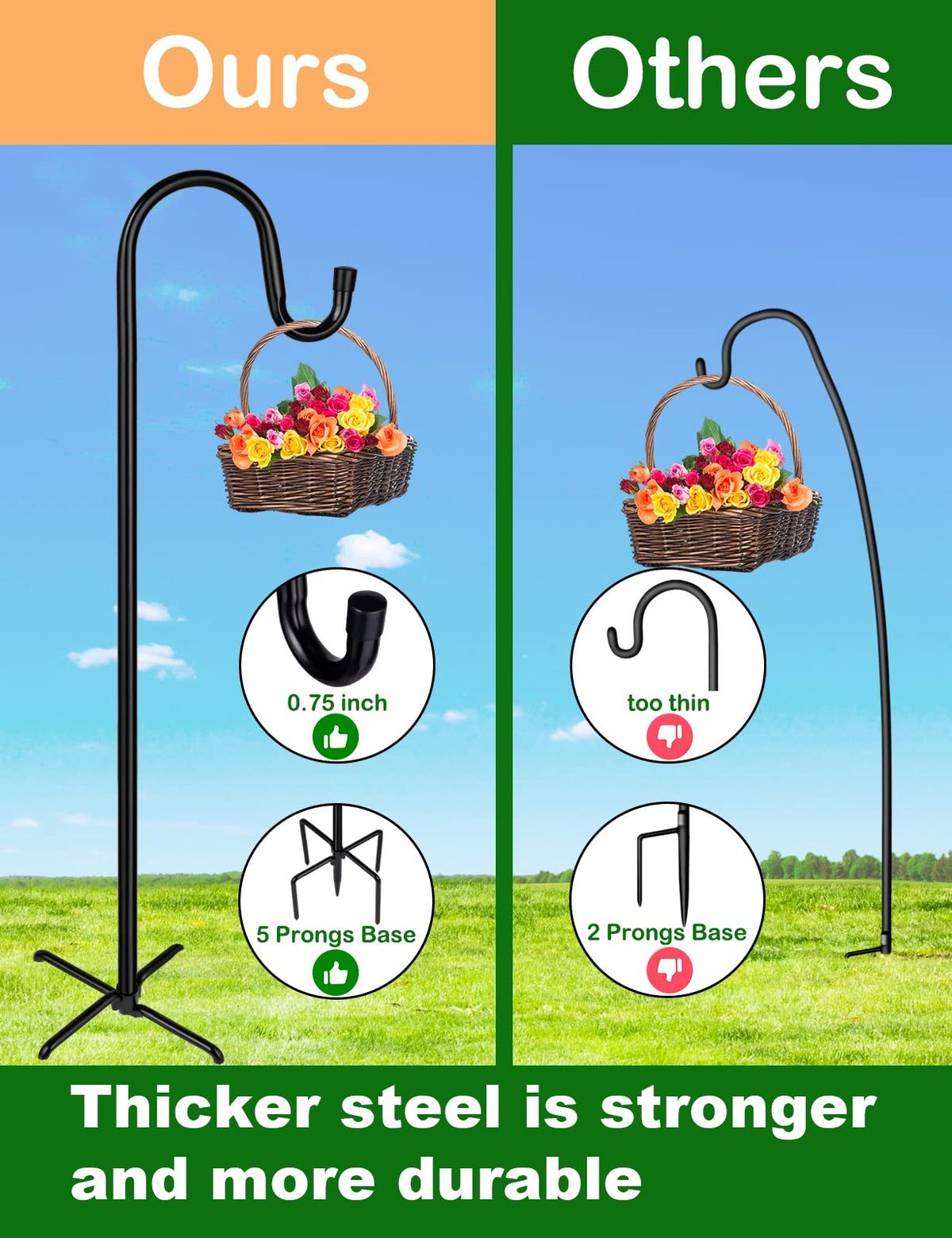 Ottsuls rust-resistant steel with powder coating for long-lasting outdoor use.