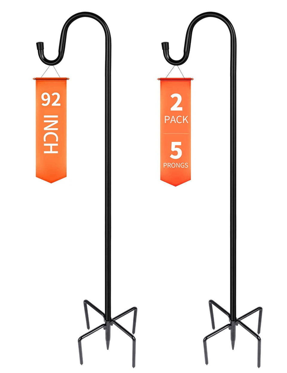 Ottsuls shepherd hooks with upgraded base prongs provide stable ground support.