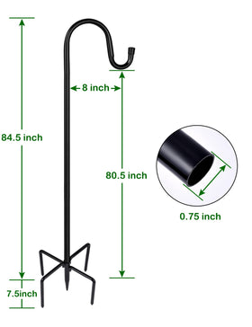 Ottsuls shepherd hooks feature a vintage black finish that suits garden aesthetics.