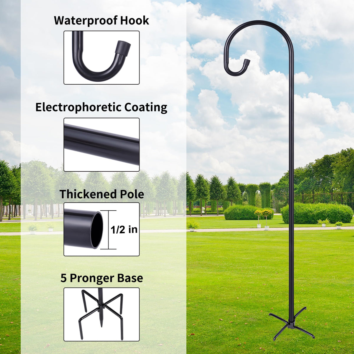 Ottsuls steel with rust-free black powder coating for weather resistance