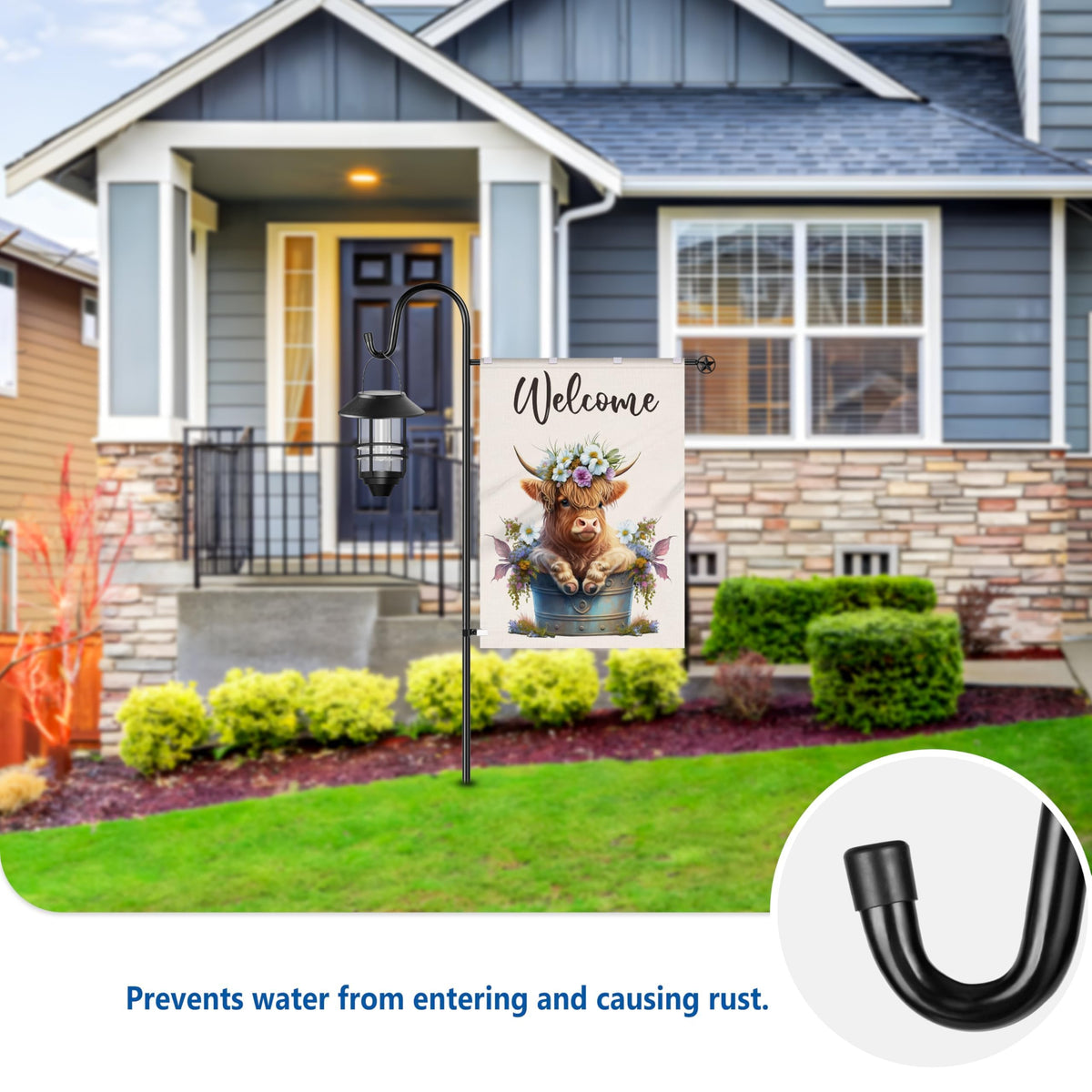 Ottsuls windproof clip and stoppers keep flags securely in place.