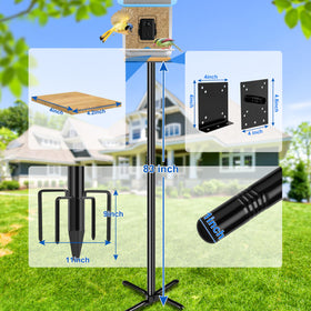 Ottsuls wooden board attachment for the feeder pole improves mounting flexibility.