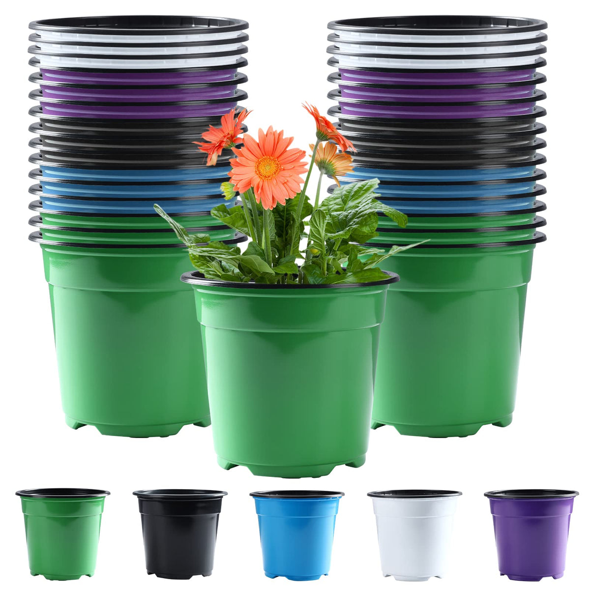 Oubest 30-pack nursery pots in multicolor for organized seed starting and transplanting.