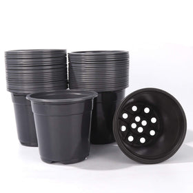 Oubest 6-inch black pot for seed starting and transplanting.