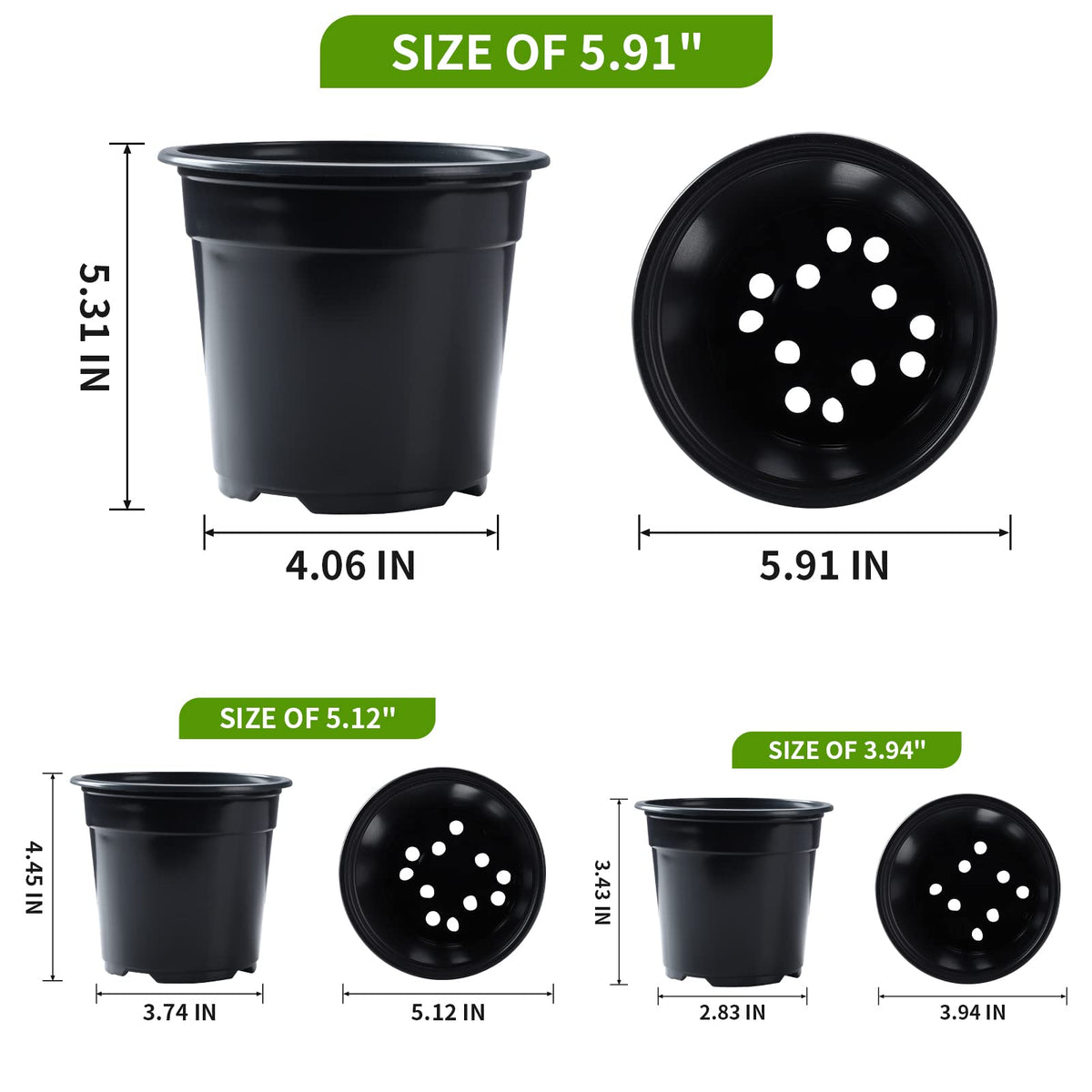 Oubest seedling pots with drainage holes for healthy root growth and aeration.