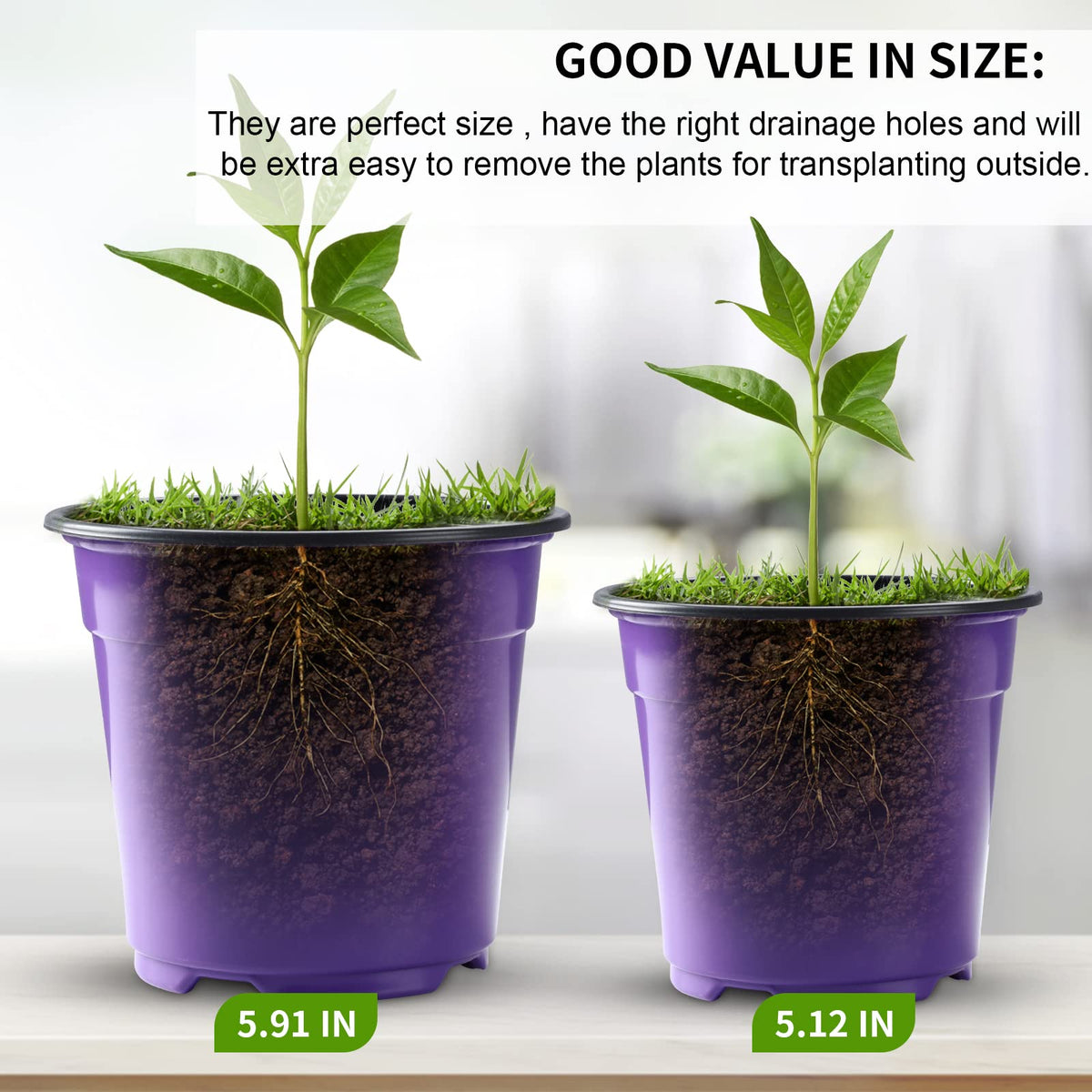 Oubest thickened plastic pots are durable and reusable for long-term gardening.