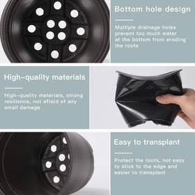 Oubest transplanting pot rim design aids gentle root removal.