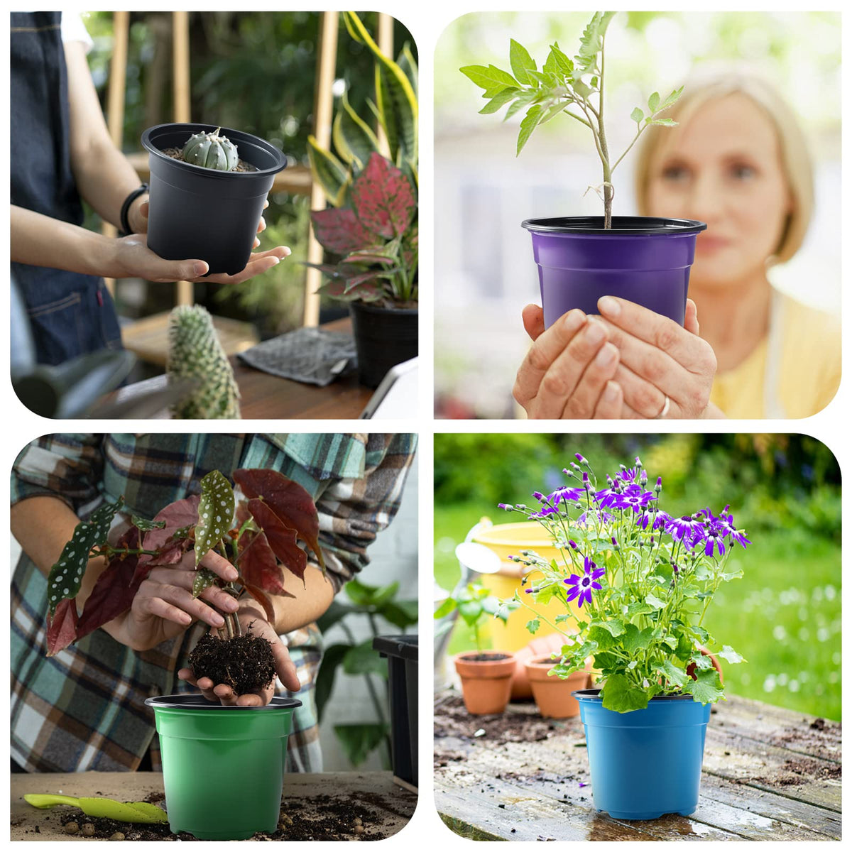 Oubest versatile pots for flowers, vegetables, and succulents in home gardens.