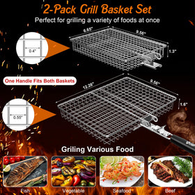 OUBRTS small grill basket ideal for vegetables and shrimp.
