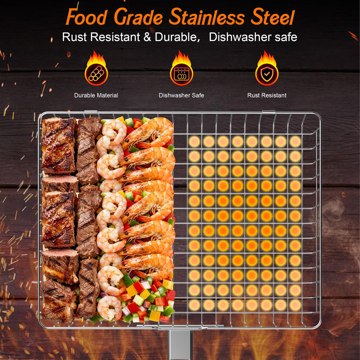OUBRTS stainless steel construction resists rust and is easy to clean.