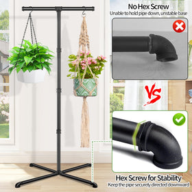 OugeWood freestanding plant holder keeps walls safe from drill marks.