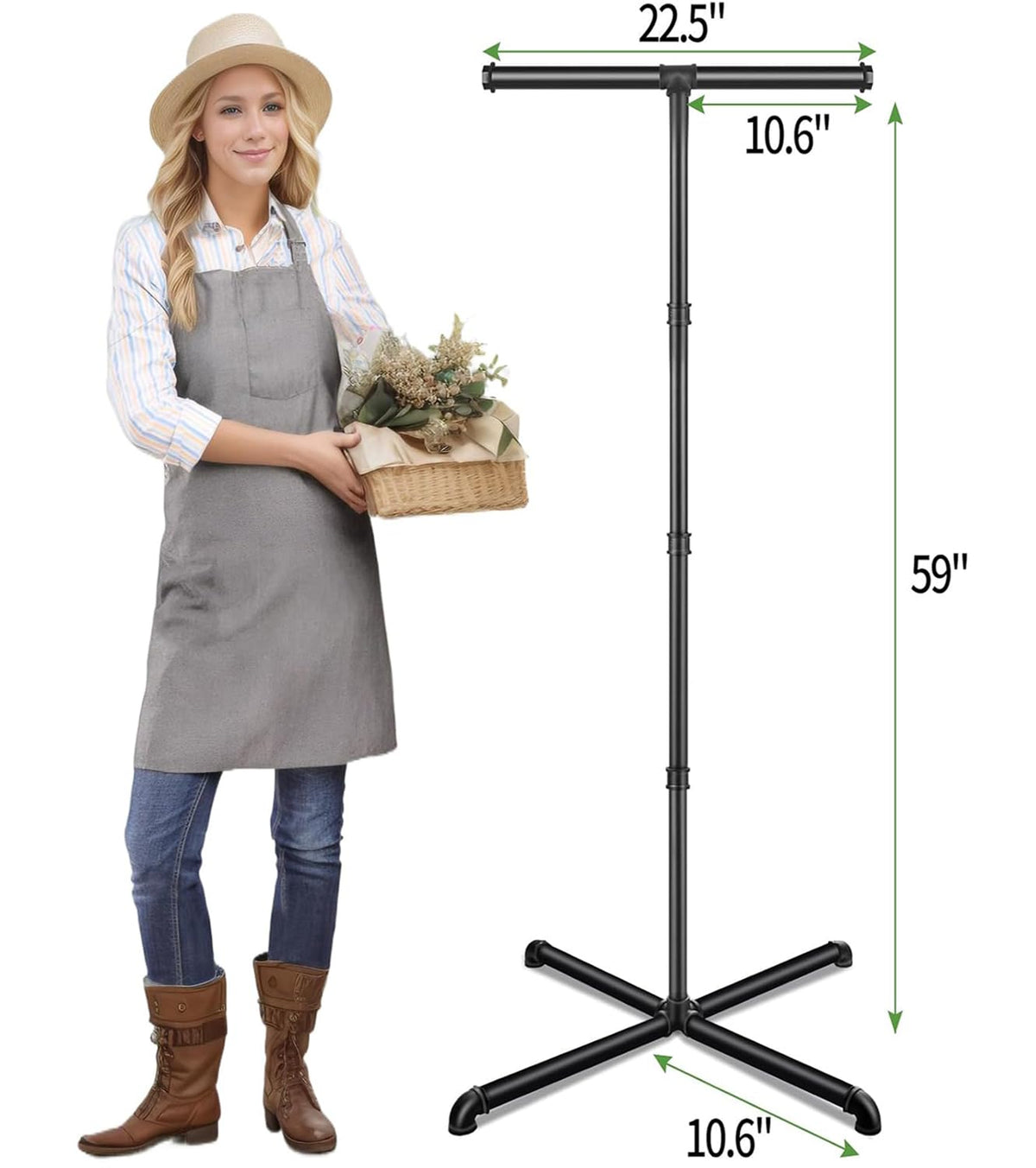 OugeWood tall 59-inch hanging plant stand elevates greenery gracefully.