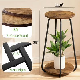 OugeWood indoor-outdoor plant stand placed in a sunlit living room corner