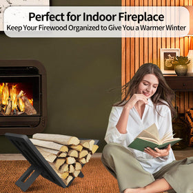 OugeWood compact firewood storage rack fits small spaces.